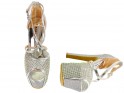 Silver platform shoes with zircons - 4