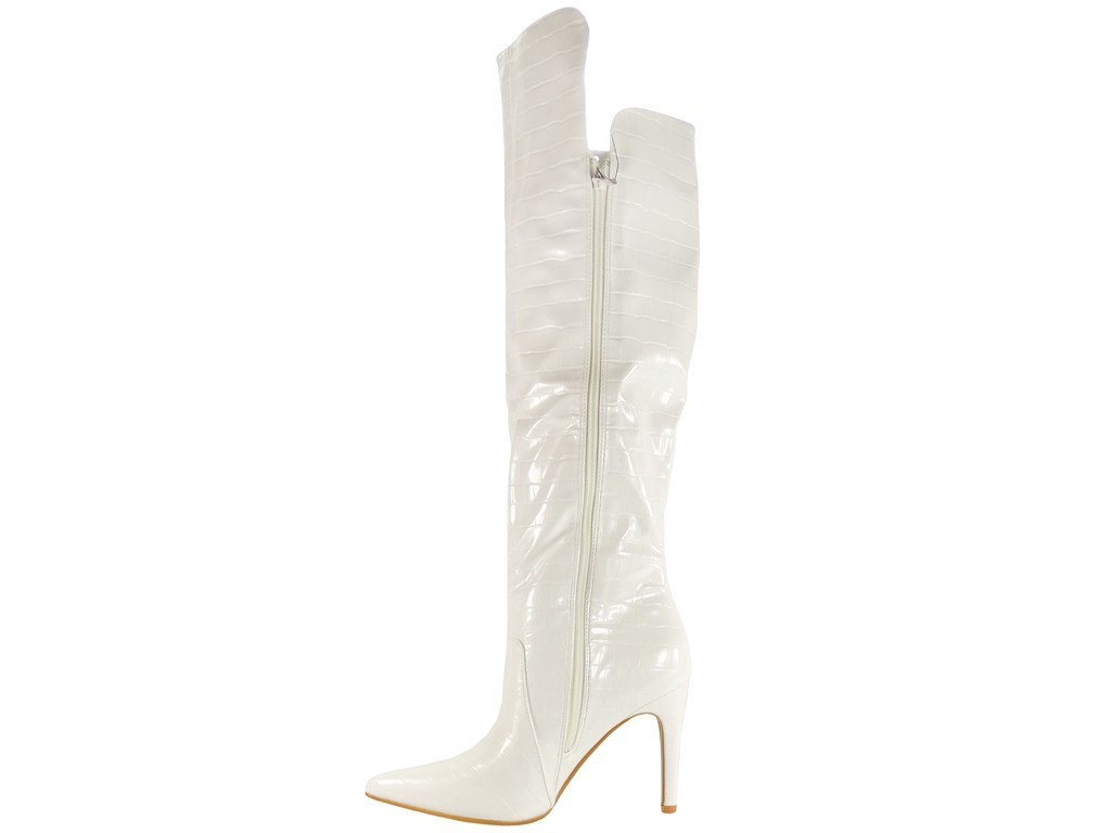 White women's eko leather musketeer boots - 4