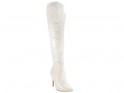 Білі жіночі черевики-котелки з екошкіри - 3