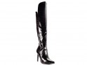 Black women's eko leather musketeer boots - 3