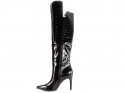 Black women's eko leather musketeer boots - 4