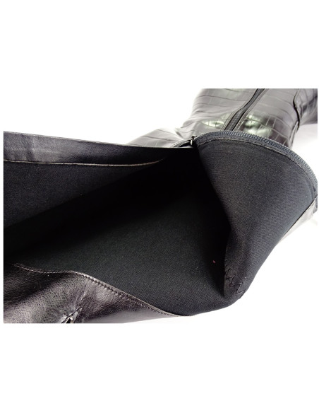 Bottes melon noires en cuir écologique pour femmes - 5