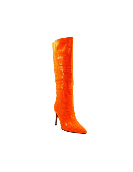 Orangefarbene Öko-Lederstiefel für den Frühling - 3