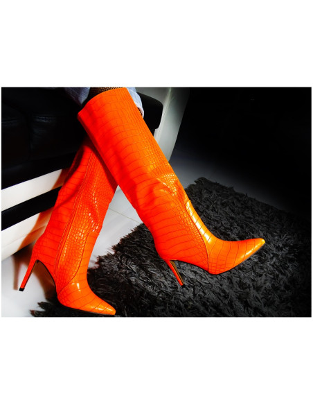 Oranžové jarné topánky z ekokože - 2