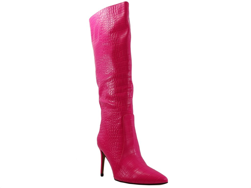 Bottes de printemps en cuir écologique rose - 3