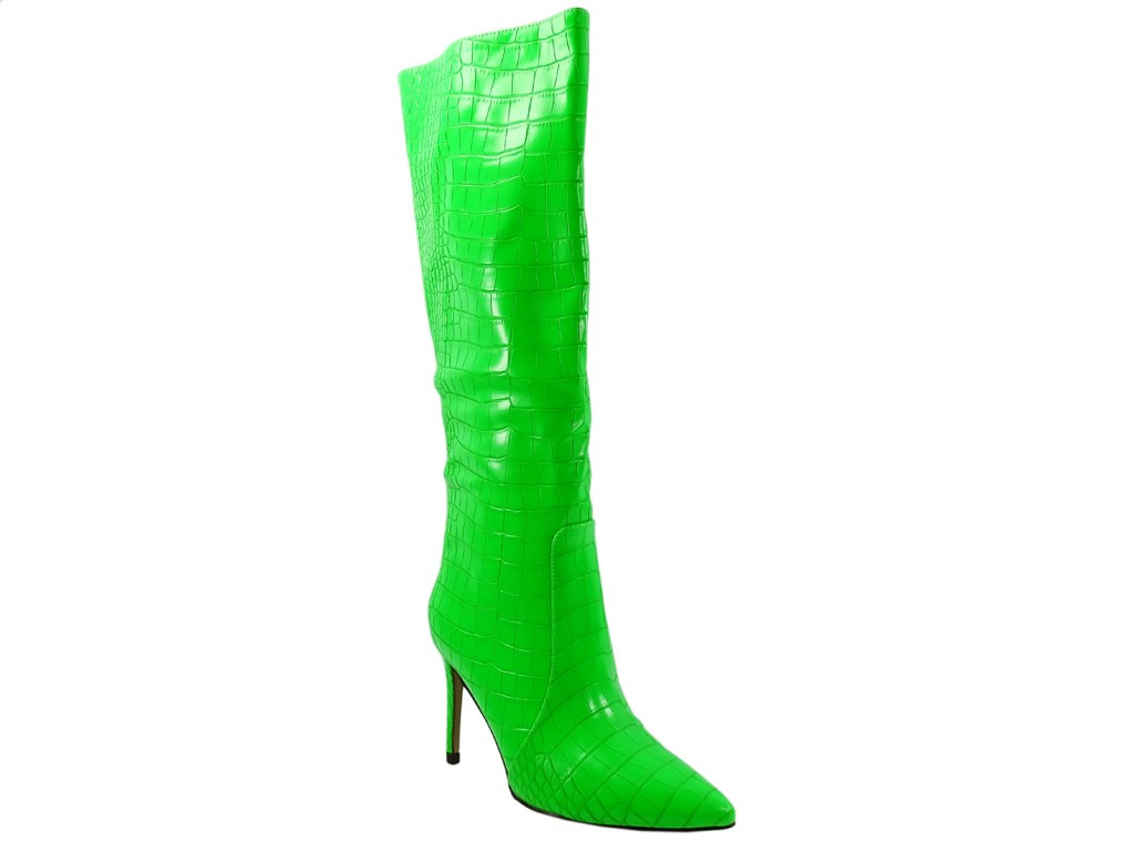 Grüne Frühlingsstiefel eko Leder - 3