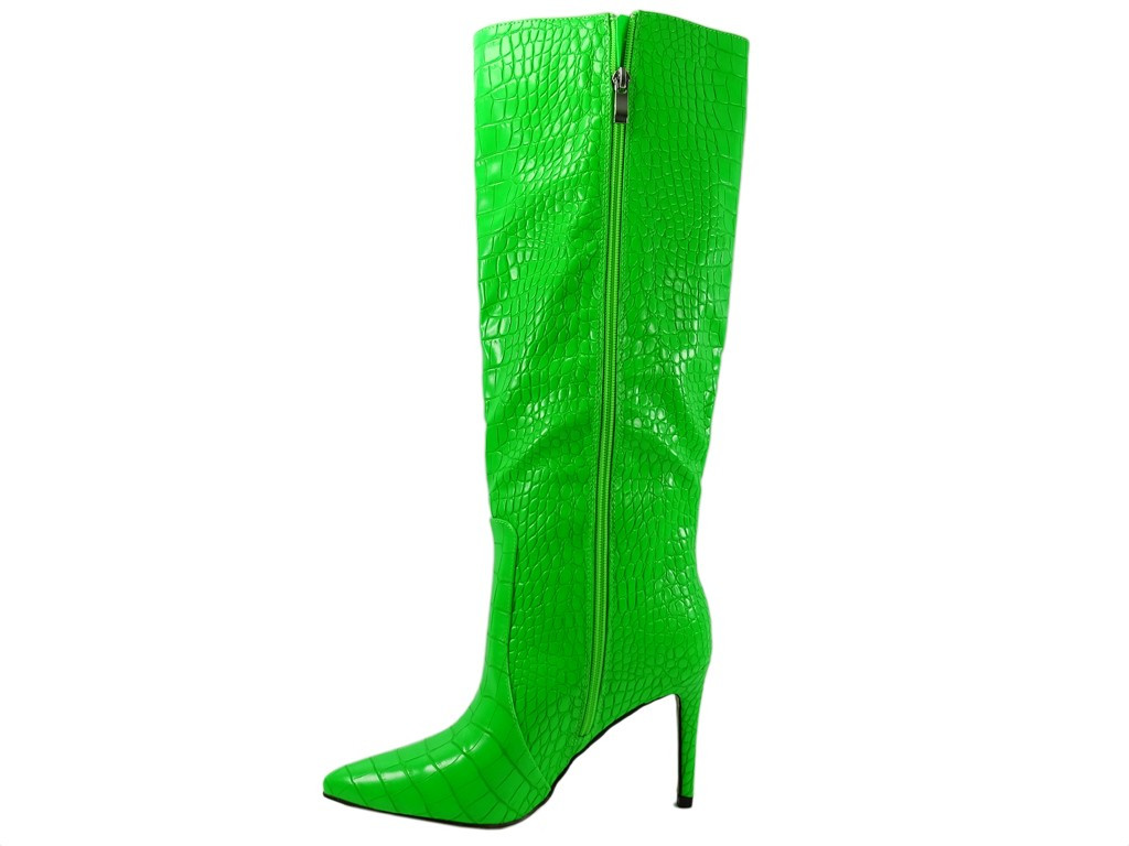 Bottes de printemps en cuir écologique vert - 4