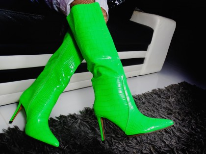 Зелені весняні черевики з екошкіри - 2
