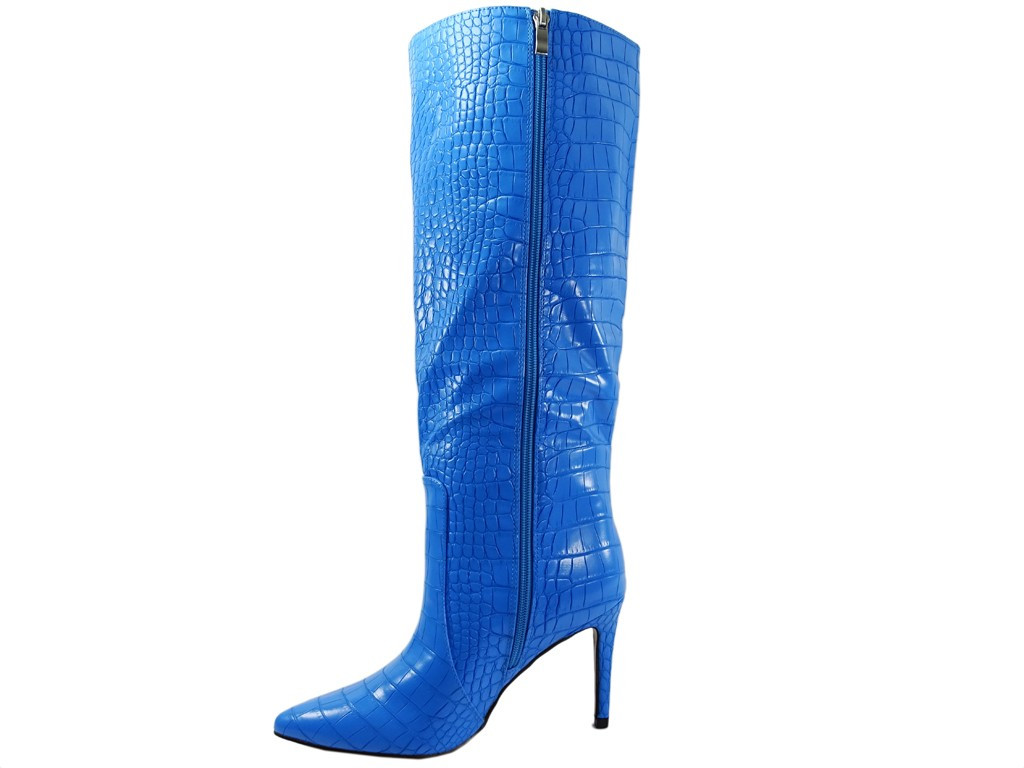 Bottes de printemps en cuir écologique bleu - 3