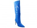 Blue spring eco leather boots - 4