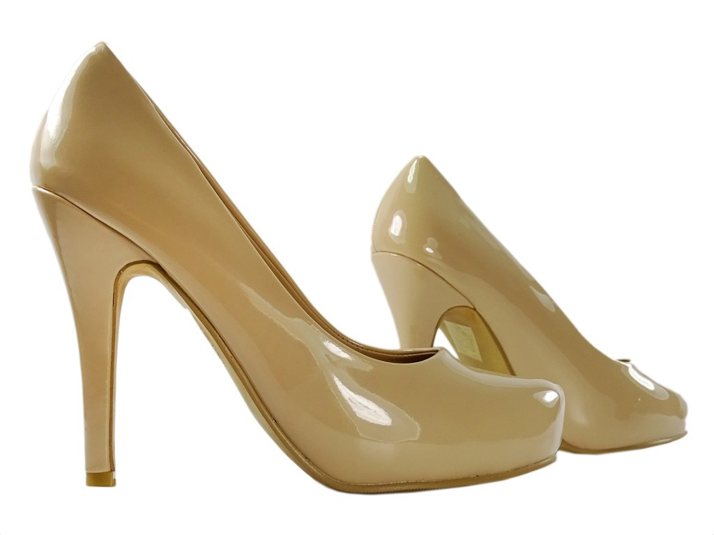 Stilettos cu platformă pentru femei bej - 3