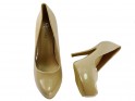 Beige Damen Plateau Stilettos - 4