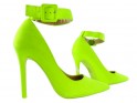 Dzelteni zaļi neona stiletto papēži ar potītes siksnu - 3