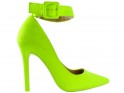 Dzelteni zaļi neona stiletto papēži ar potītes siksnu - 1