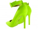 Dzelteni zaļi neona stiletto papēži ar potītes siksnu - 2
