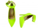 Dzelteni zaļi neona stiletto papēži ar potītes siksnu - 4