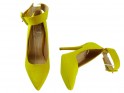 Žluté semišové kotníkové boty na jehlovém podpatku - 4