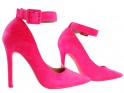 Rosa neonfarbene Stiletto-Absätze mit Knöchelriemen - 3