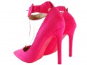 Pink neon stiletto heels with ankle strap - 2