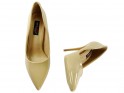 Béžové klasické dámské jehlové boty tělové barvy - 3