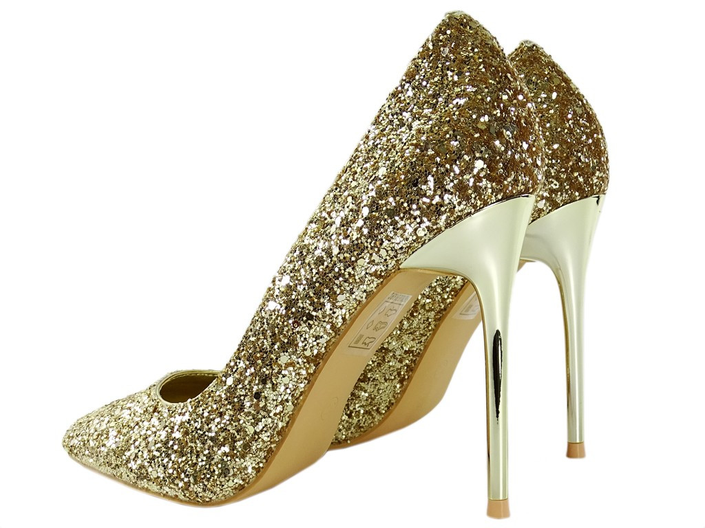 Жіночі шпильки із золотої парчі - 2