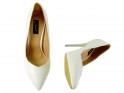 Pantofi stiletto din piele ecologică albă mată - 4