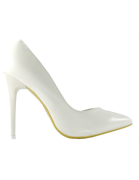 Weiße matte Öko-Leder-Stilettos - 1