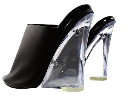Black transparent flip-flops on heels - 2