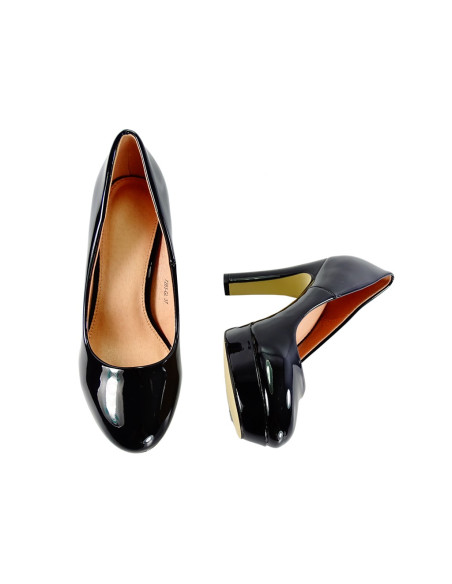 Black patent platform stilettos - 4