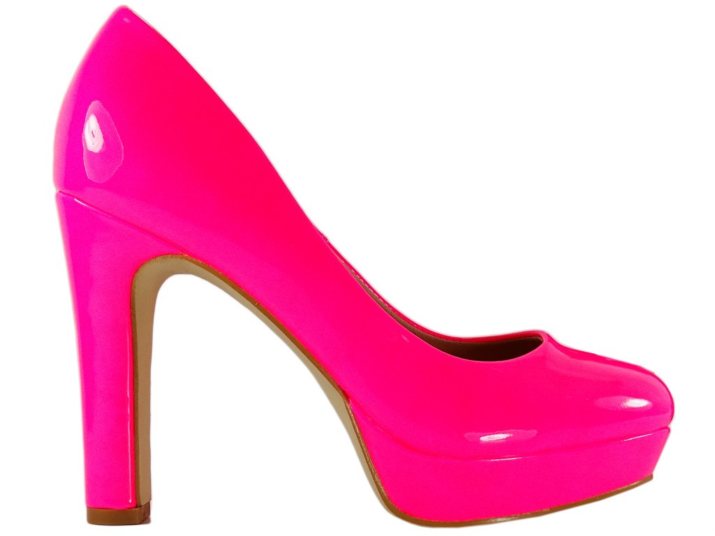 Rozā lakas platformas stilettos - 1