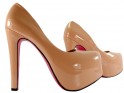 Beige high stiletto heels large sizes - 3