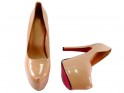 Beige high stiletto heels large sizes - 4