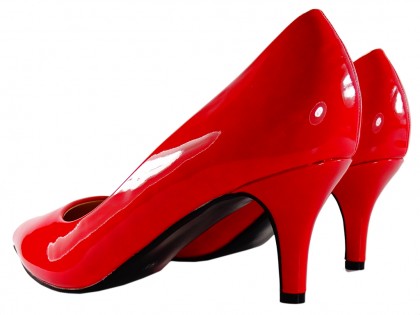 Roșu stiletto pantofi de dimensiuni mari - 2