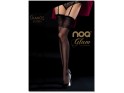 Smooth stockings to the waist with decorated cuff - 1