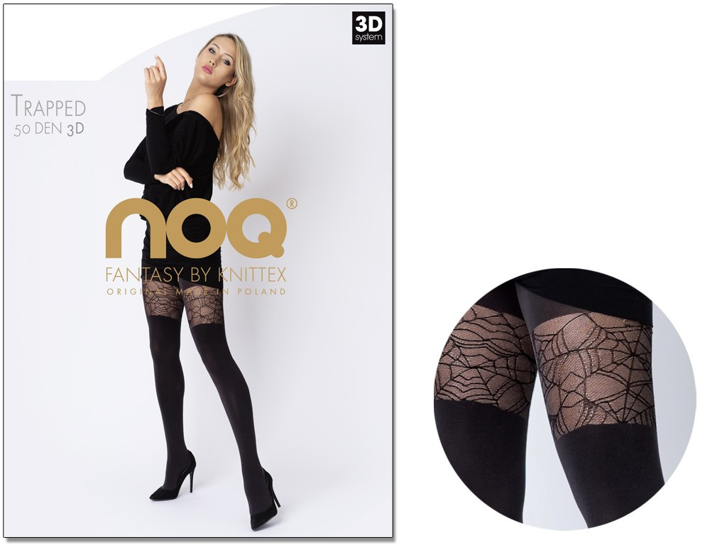 TRAPPED knee-high cobweb tights - 3