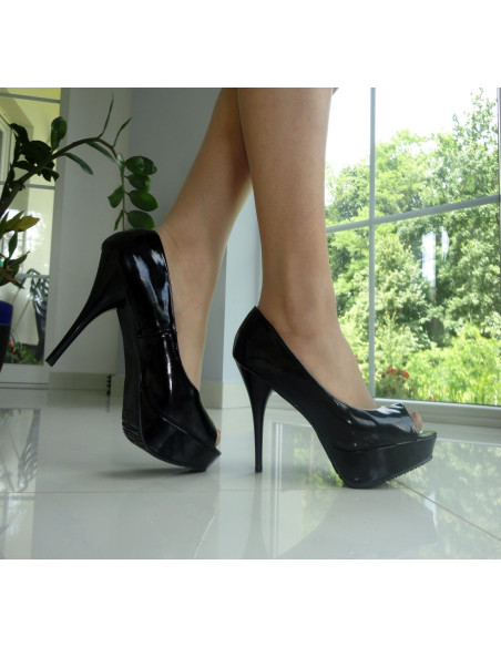 SZPILKI BUTY LAKIERKI CZARNE BLACK