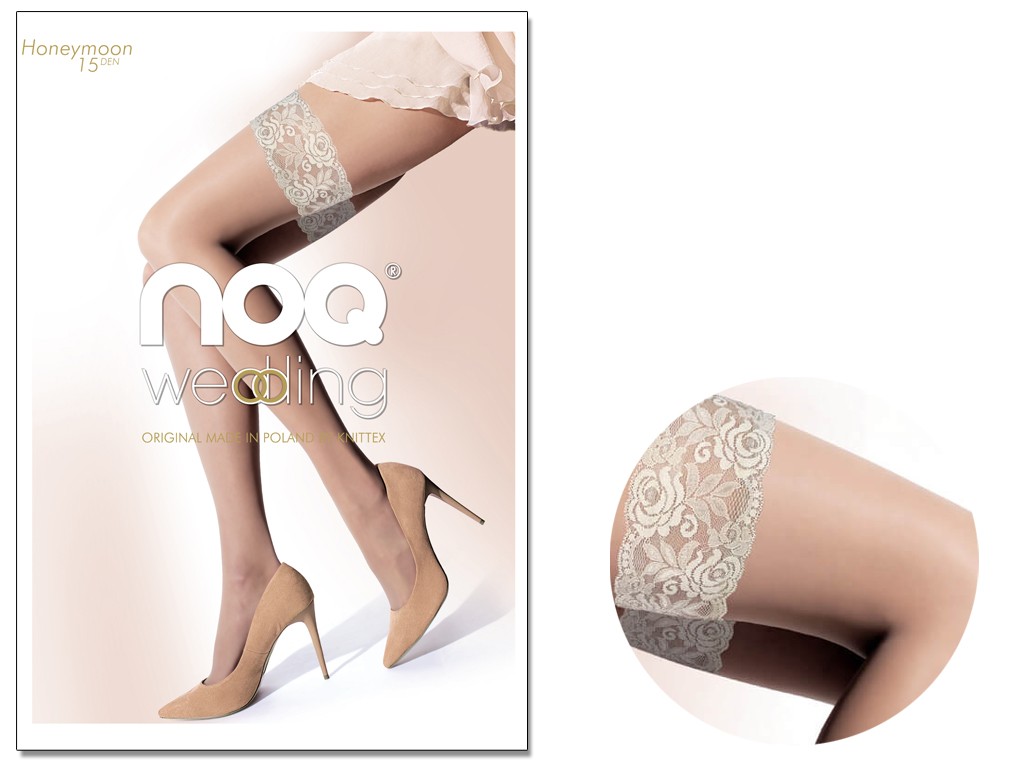 Self-supporting stockings with lace Honeymoon 15den - 3