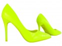 Żółte neonowe szpilki damskie buty - 3