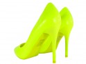Chaussures pour femmes à talons aiguilles en néon jaune - 2