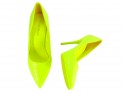 Chaussures pour femmes à talons aiguilles en néon jaune - 4