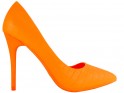 Dámské neonově oranžové jehlové podpatky - 1