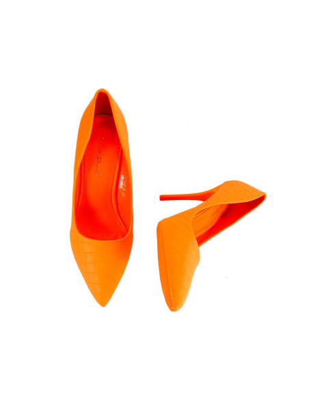 Women's neon orange stilettos - 4