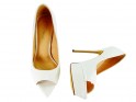 Pantofi stiletto cu platformă albă cu vârf deschis - 4