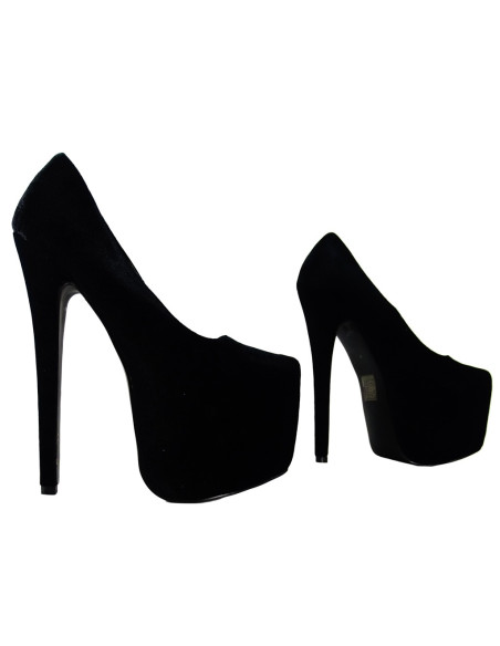 Talons hauts à plateforme en velours noir - 3