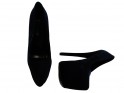 Czarne welurowe szpilki na platformie high heels - 4