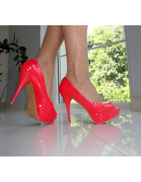 SZPILKI BUTY LAKIERKI RED CZERWONE