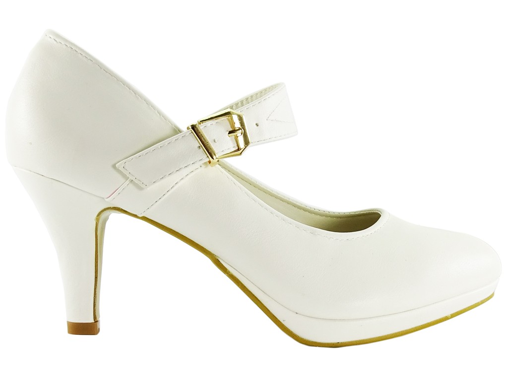 Biele čerpadlá svadobné topánky - 1