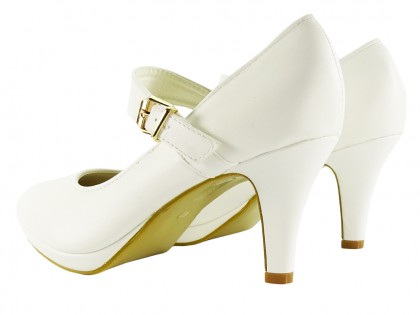 Fehér szivattyúk esküvői cipő - 2