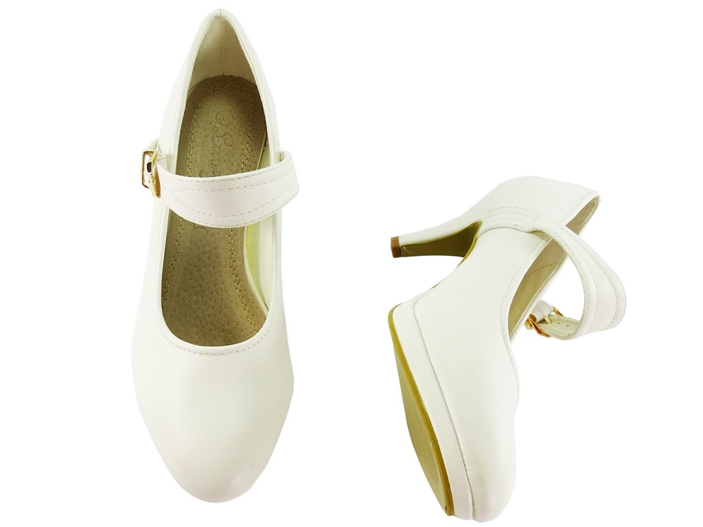 Weiße Pumps Hochzeitsschuhe - 4