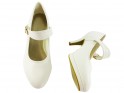 Fehér szivattyúk esküvői cipő - 4